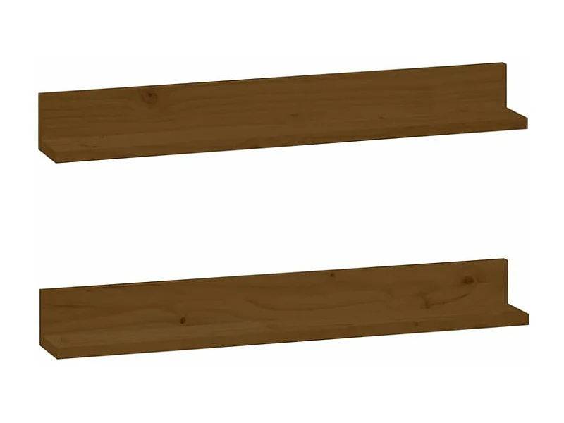 Étagères murales 2 pcs Marron miel 80x11x9 Bois de pin massif