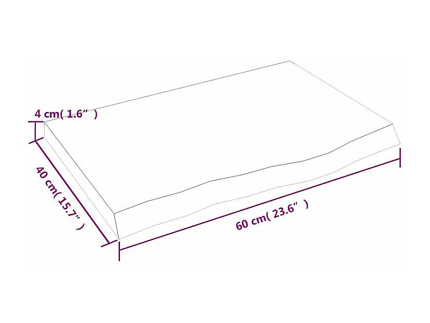Étagère murale marron foncé bois chêne massif traité