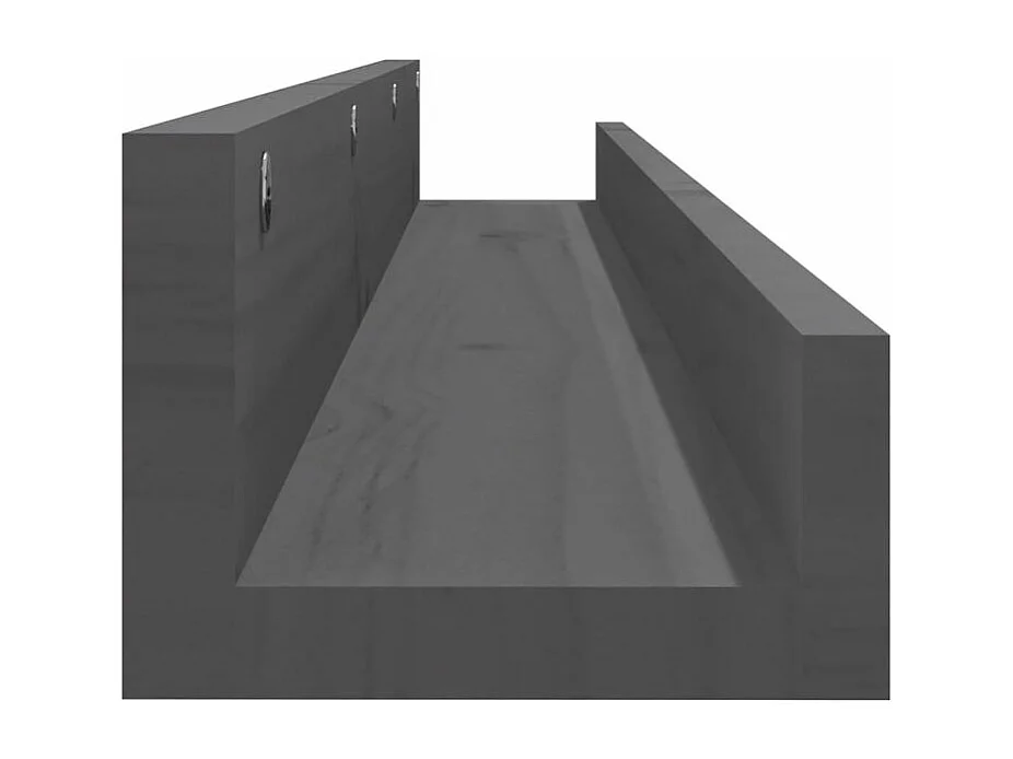 Étagères murales 2 pcs Gris 110x12x9 Bois de pin massif