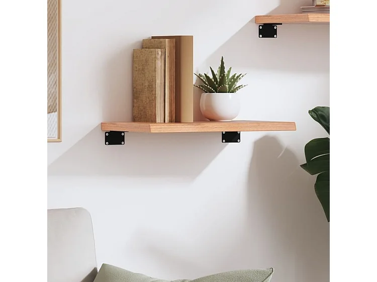 Étagère murale marron clair 40x20x2 bois chêne massif traité