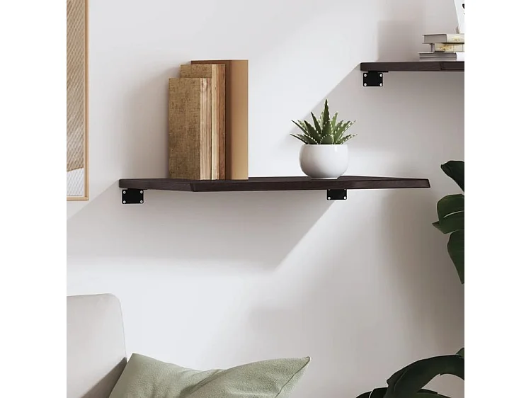 Étagère murale marron foncé 60x40x2 bois chêne massif traité