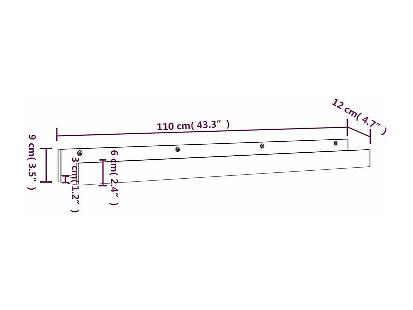 Étagères murales 2pcs Marron miel 110x12x9 Bois de pin massif