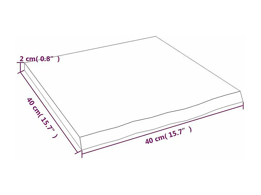 Étagère murale 40x40x2 bois de chêne massif non traité
