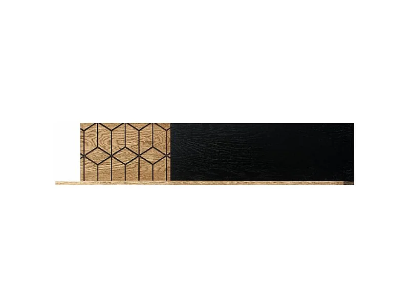 Etagère murale en bois de chêne miel et noir Mazora 170cm