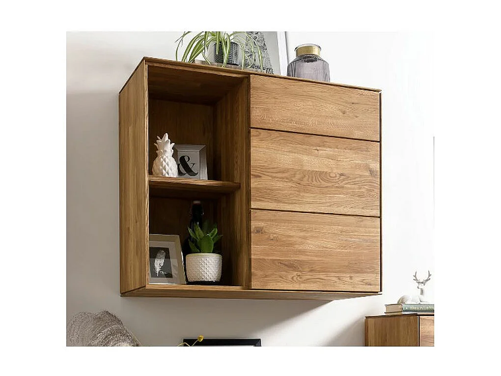 Armoire suspendu en bois de chêne massif Inka 98cm