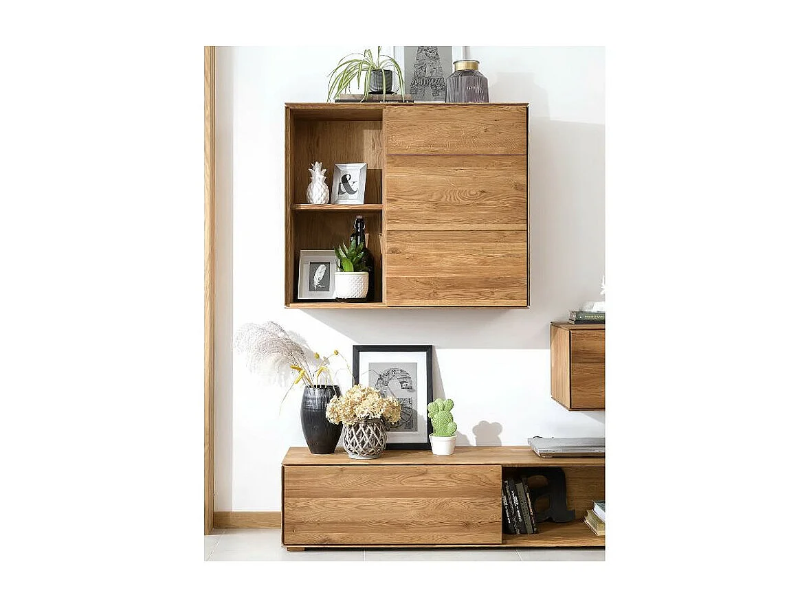 Armoire suspendu en bois de chêne massif Inka 98cm