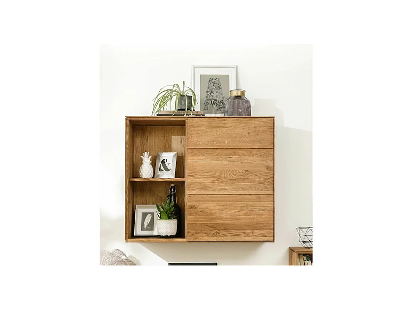 Armoire suspendu en bois de chêne massif Inka 98cm