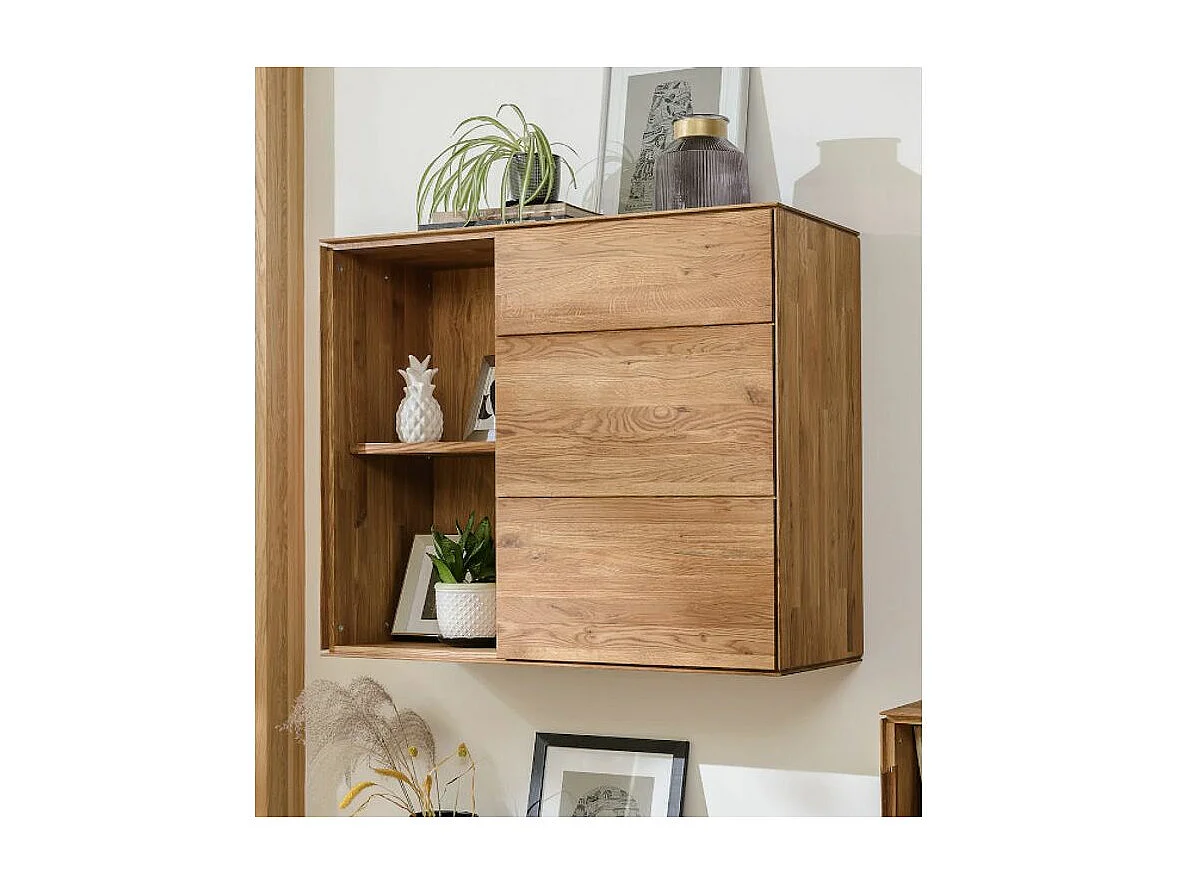 Armoire suspendu en bois de chêne massif Inka 98cm