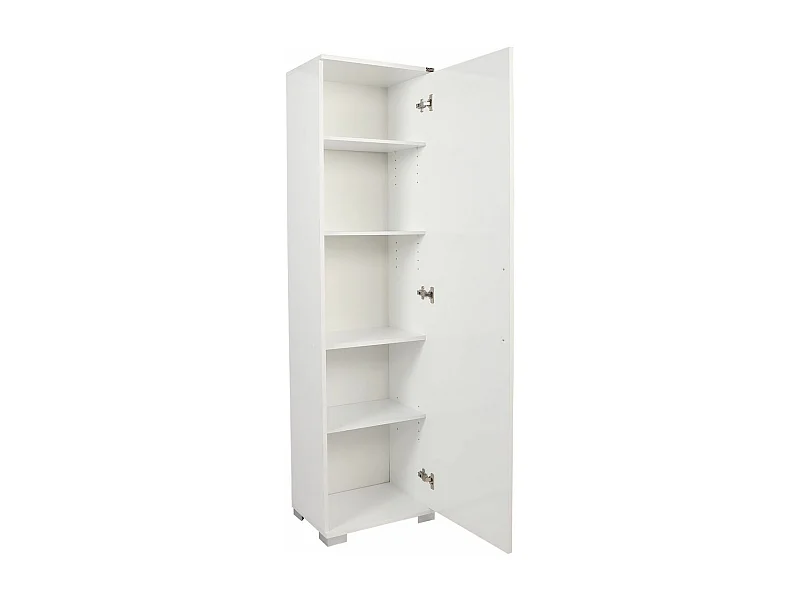 Petite colonne de rangement multifonctions blanche 1 porte Lika 45cm