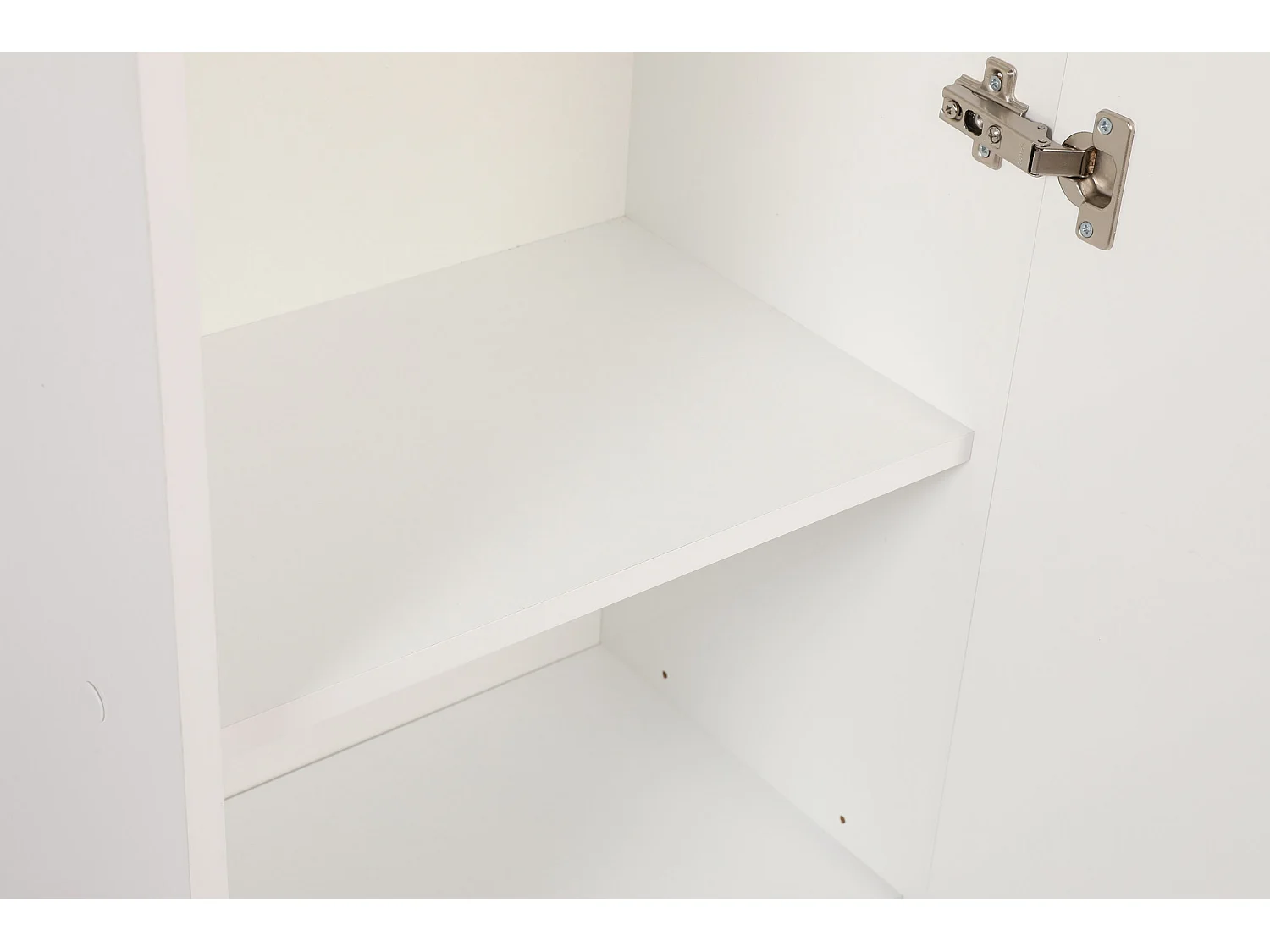 Petite colonne de rangement multifonctions blanche 1 porte Lika 45cm