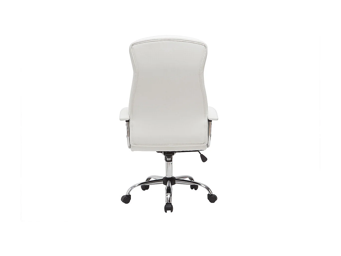 Fauteuil de bureau à roulettes design blanc et acier chromé WALL STREET