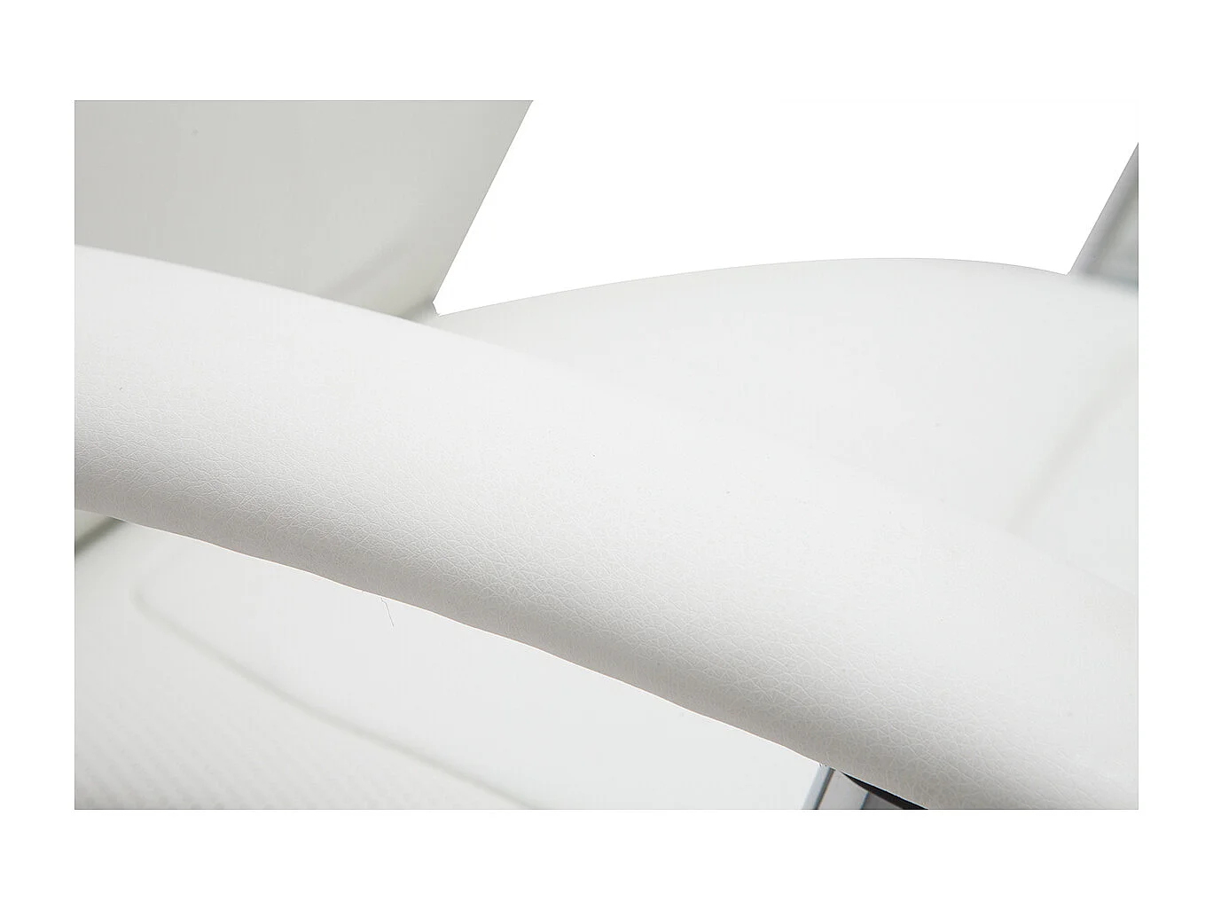 Fauteuil de bureau à roulettes design blanc et acier chromé WALL STREET