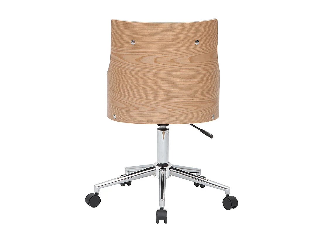 Design-Bürostuhl weiß und helles Holz mit integriertem Kissen MAYOL