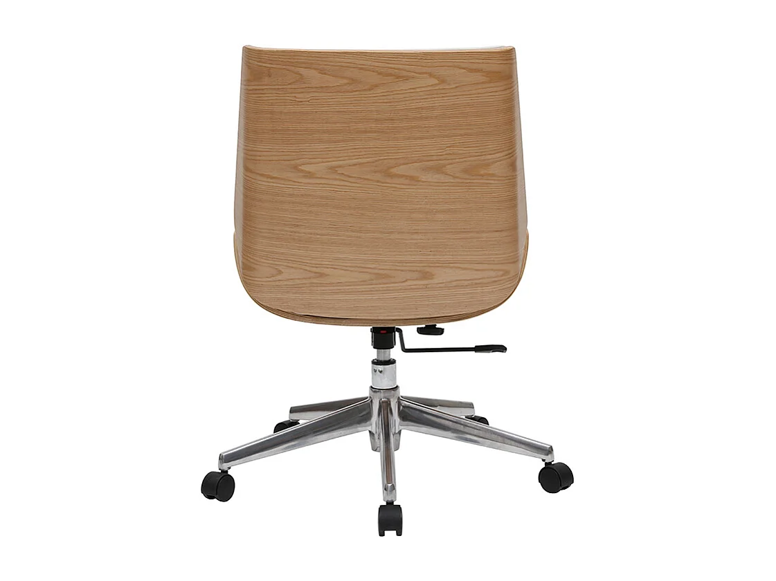 Silla de escritorio madera clara y blanca CURVED