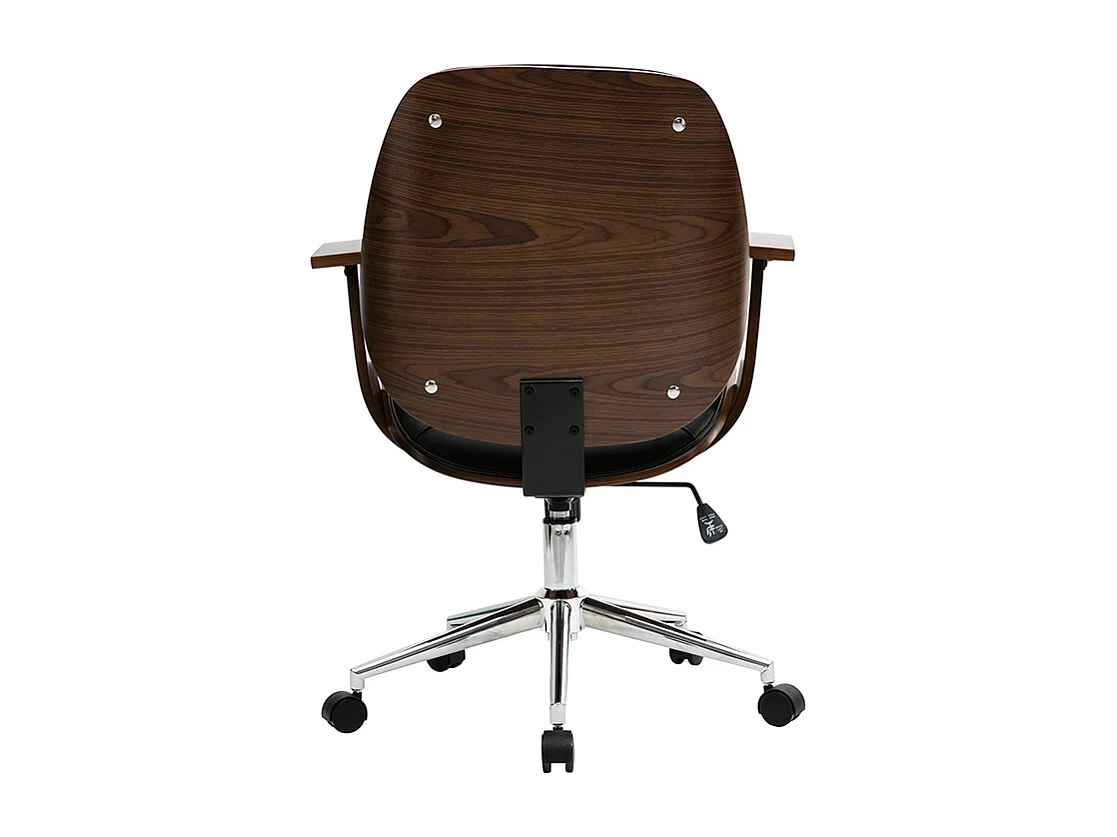 Silla de escritorio moderna negro y madera oscura YORKE