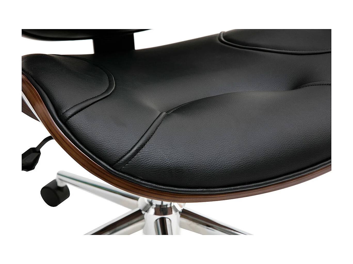 Silla de escritorio moderna negro y madera oscura YORKE