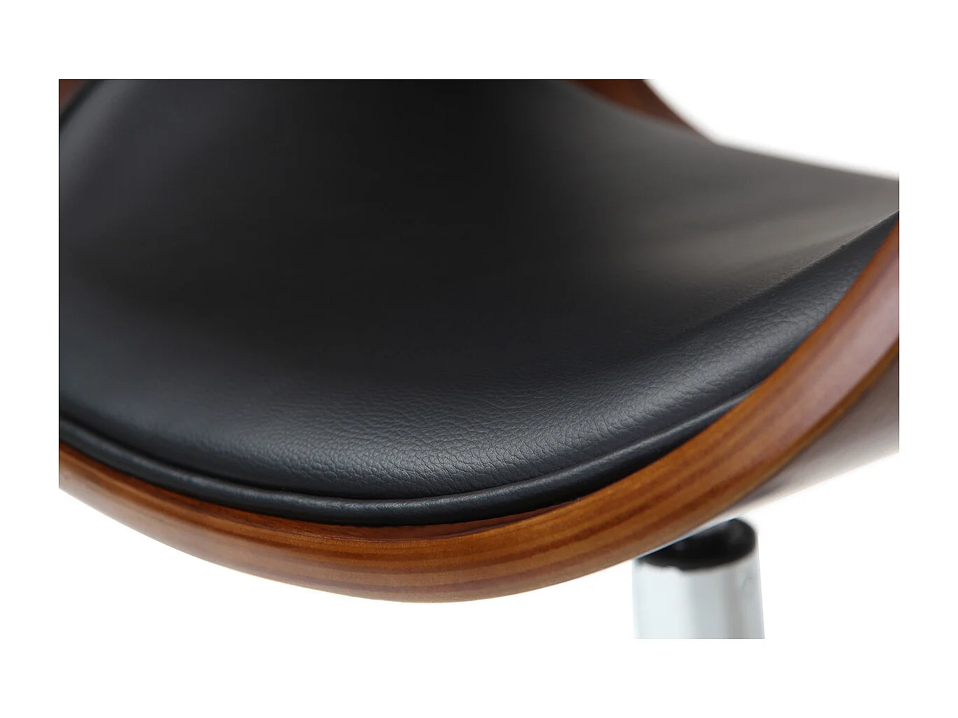 Design-Stuhl auf Rollen Schwarz und Nussbaum BENT