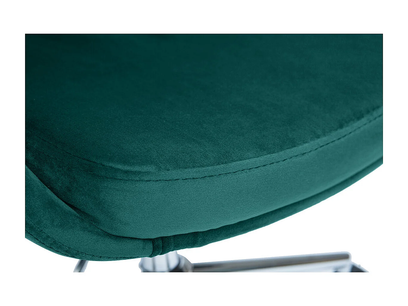 Silla de escritorio de diseño ajustable 360º de terciopelo azul petróleo y metal negro HOLO