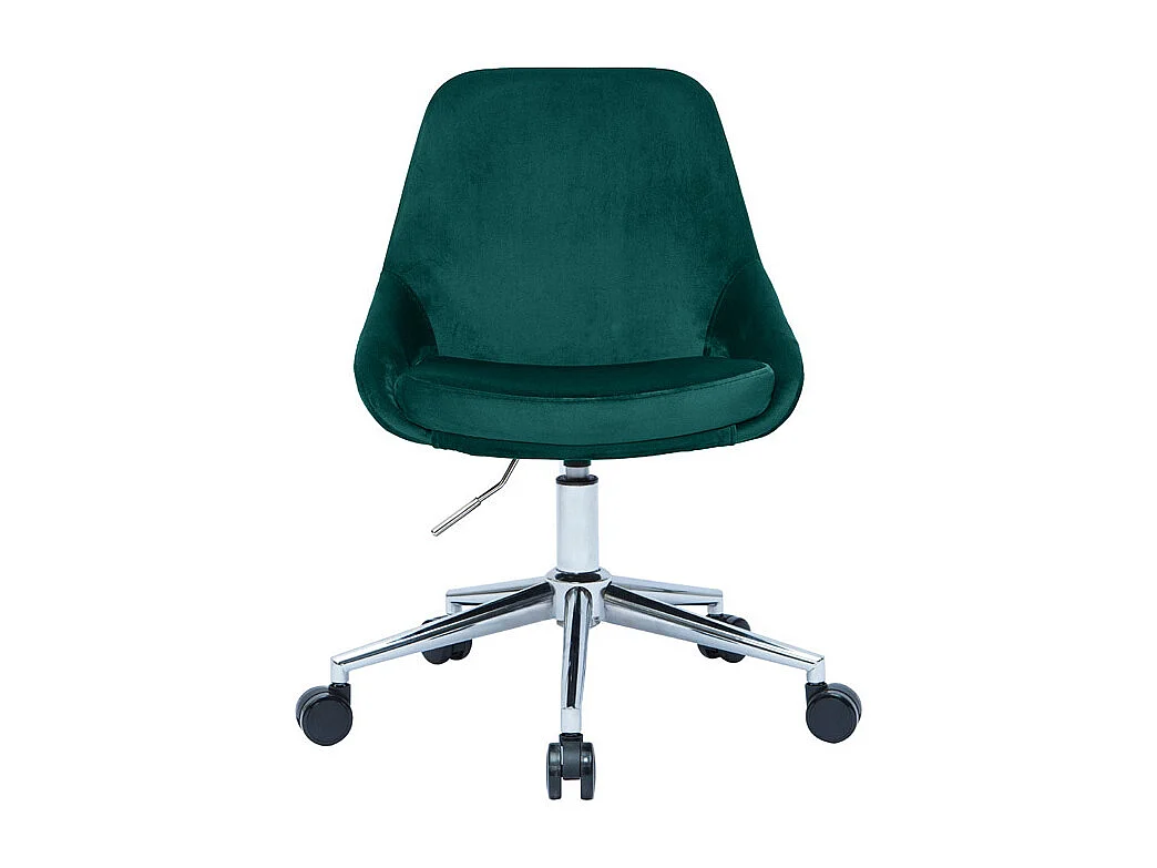 Silla de escritorio de diseño ajustable 360º de terciopelo azul petróleo y metal negro HOLO