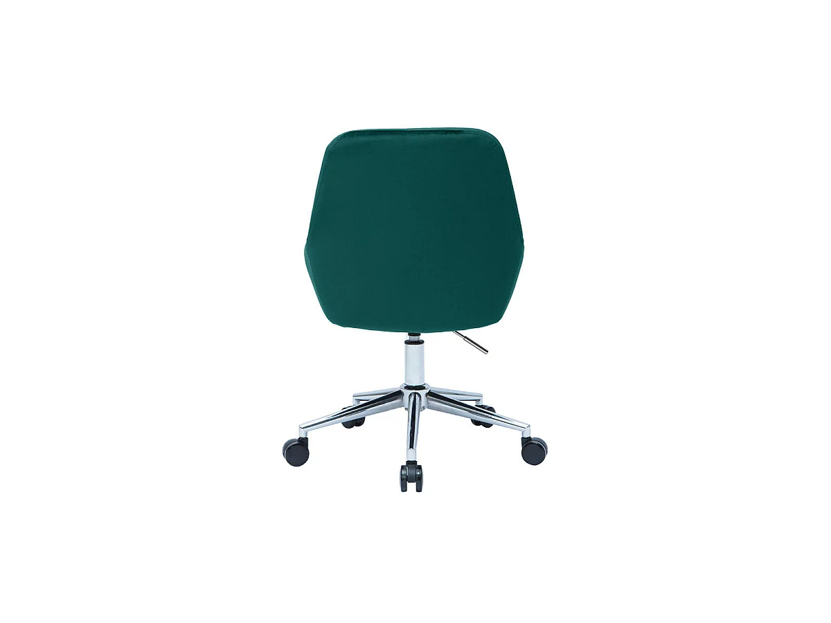 Silla de escritorio de diseño ajustable 360º de terciopelo azul petróleo y metal negro HOLO