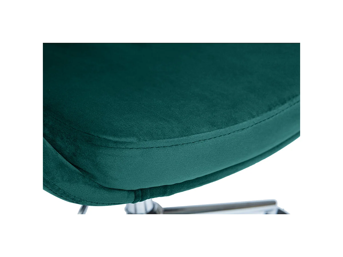 Silla de escritorio de diseño ajustable 360º de terciopelo azul petróleo y metal negro HOLO