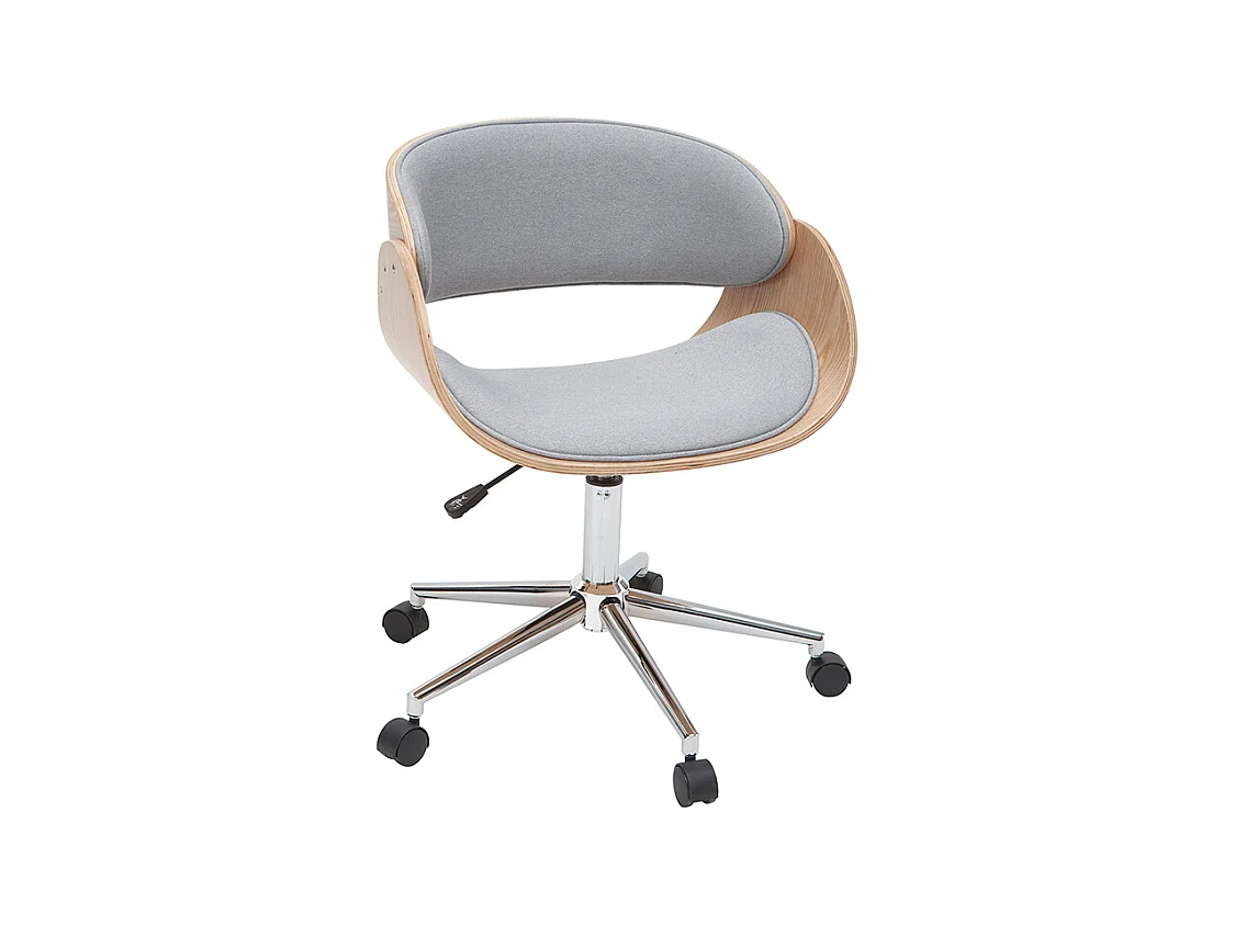 Design-Bürostuhl Hellgrau / Helles Holz BENT