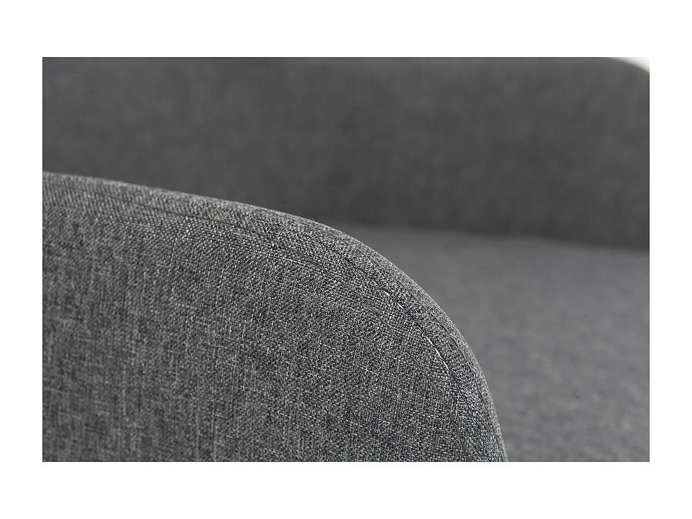 Chaise de bureau à roulettes en tissu gris anthracite et acier chromé SHANA