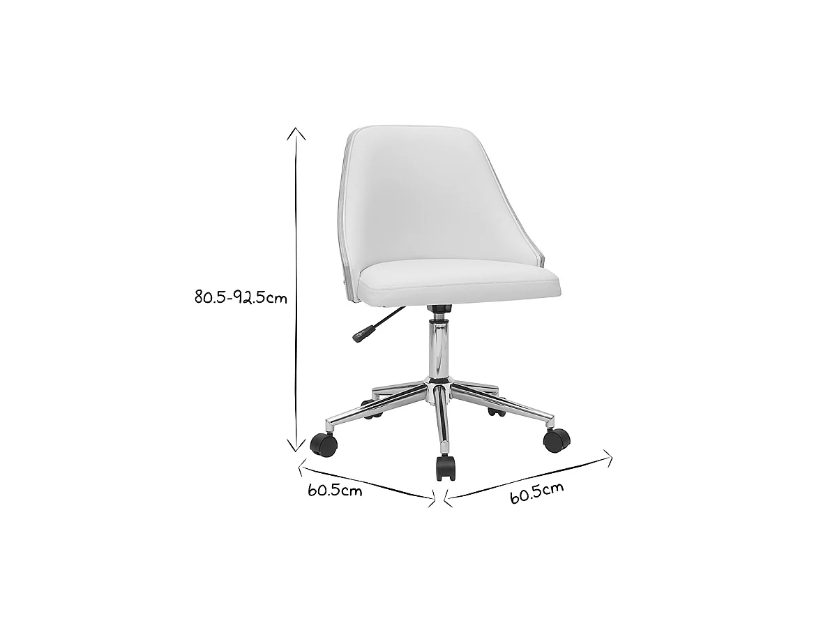 Sillón de escritorio moderno blanco QUINO