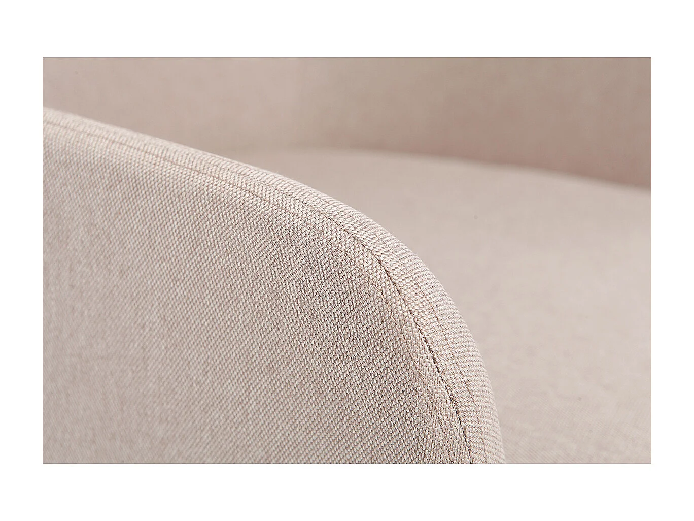 Chaise de bureau à roulettes en tissu beige et acier chromé SHANA