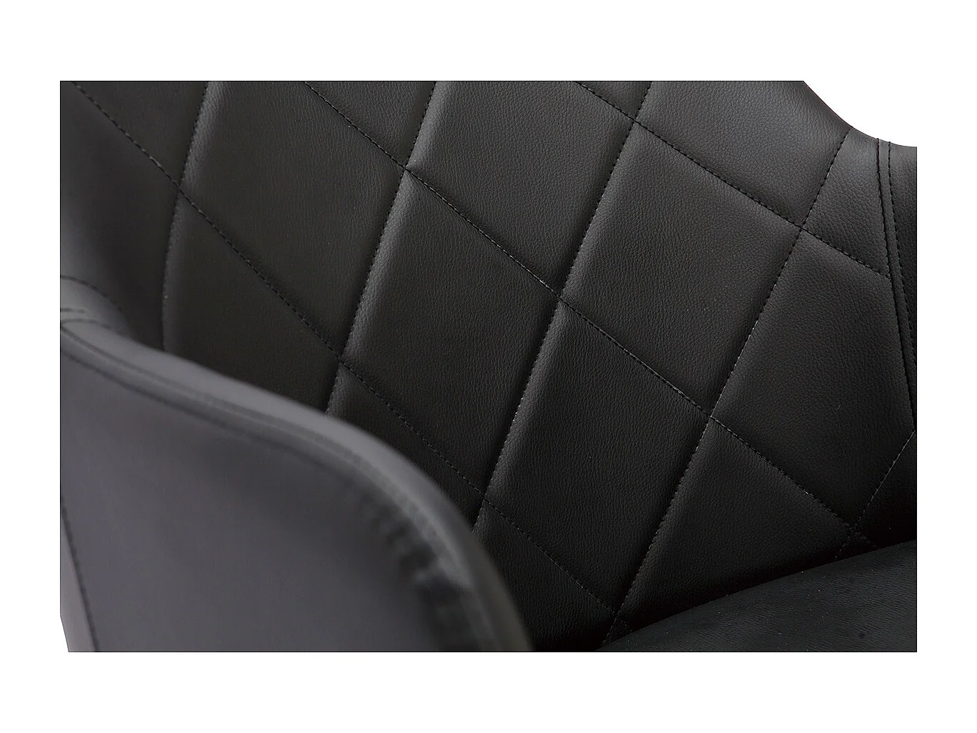 Chaise de bureau à roulettes design noir, bois foncé noyer et acier chromé SANDRO