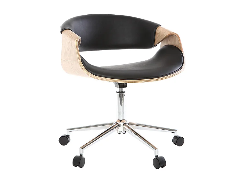 Poltrona da ufficio design in poliuretano Nero / Legno chiaro ARAMIS