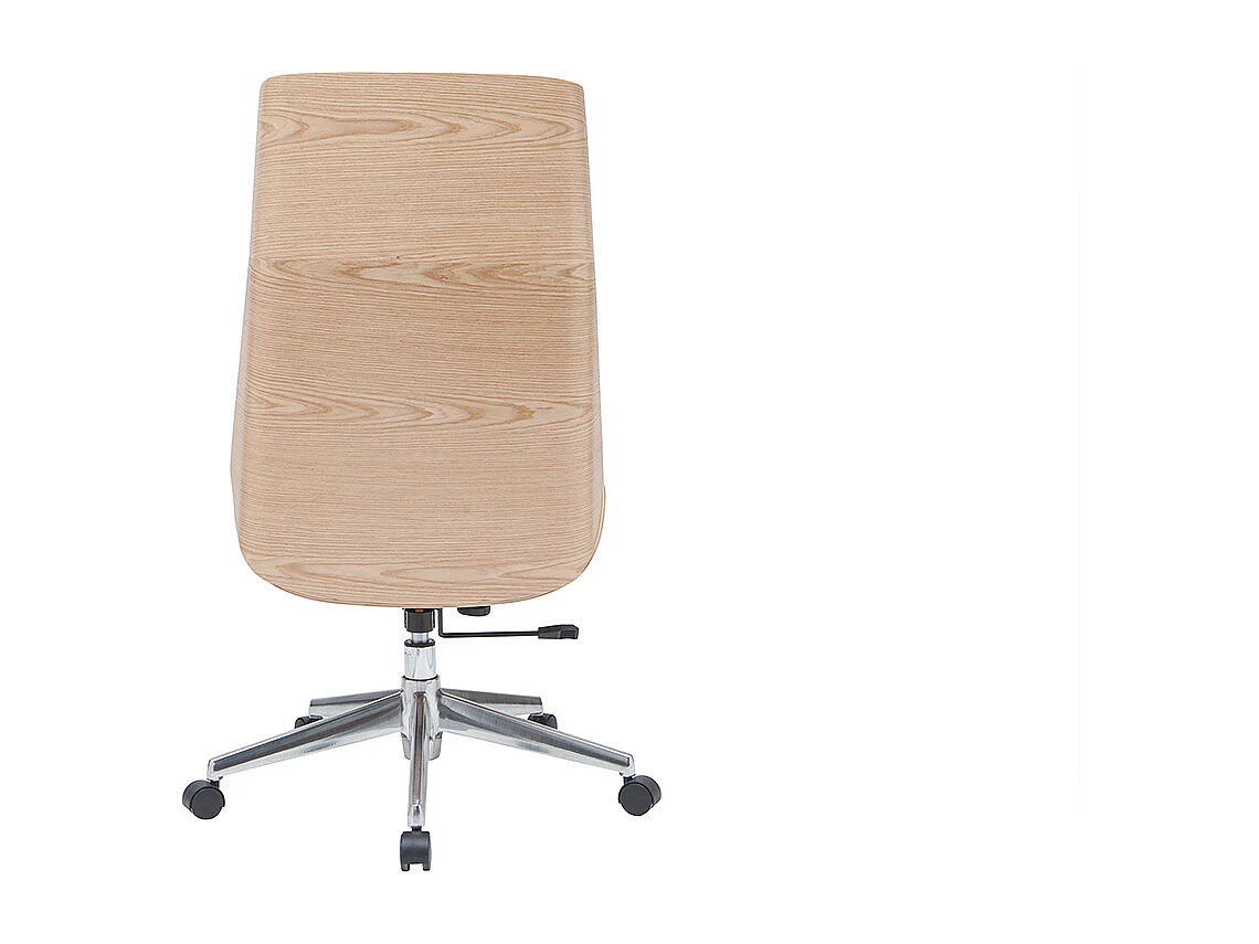 Design-Bürosessel helles Holz und PU Grau CURVED