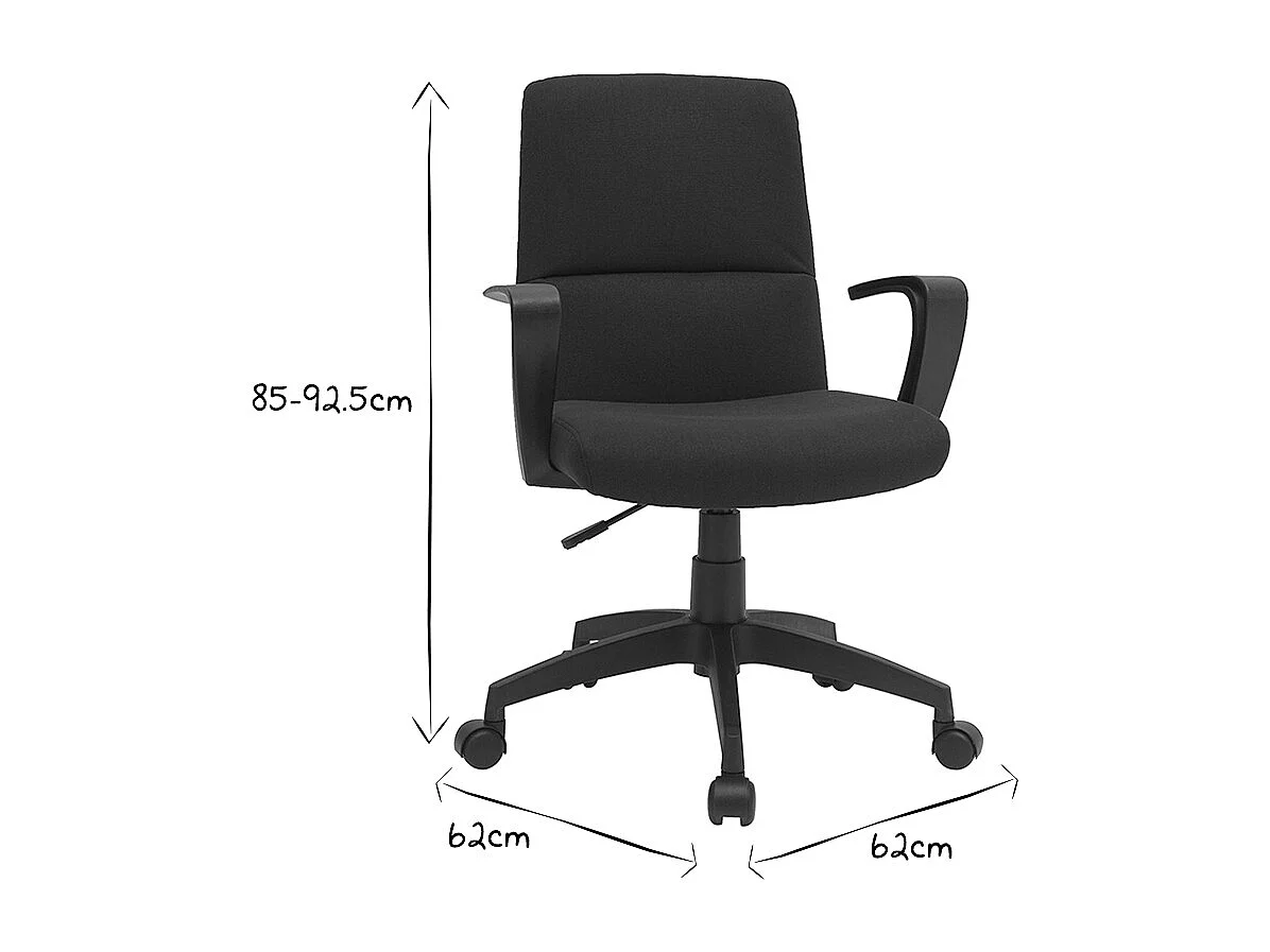 Designer-Bürostuhl schwarz Stoff CHUCK