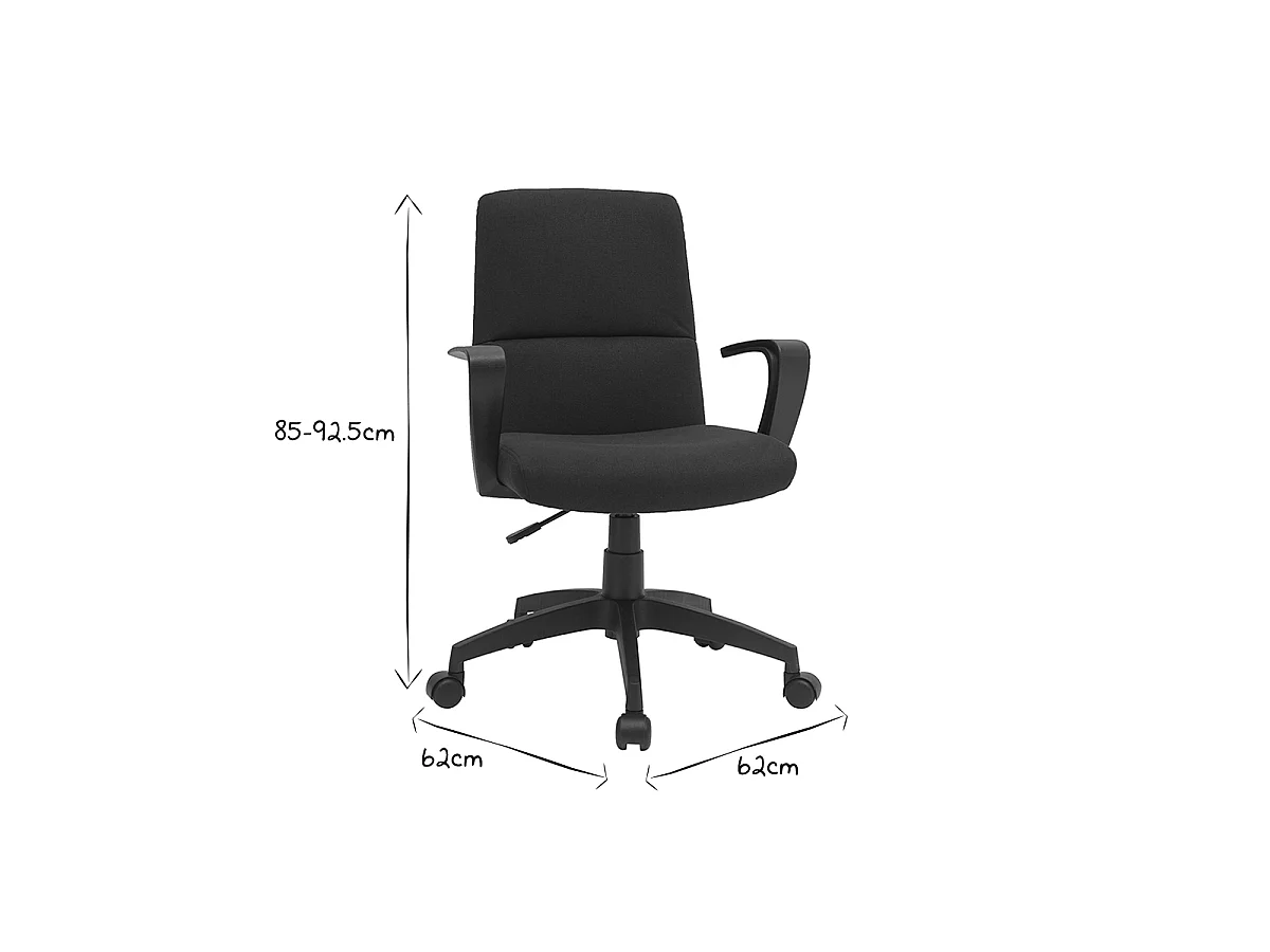 Designer-Bürostuhl schwarz Stoff CHUCK