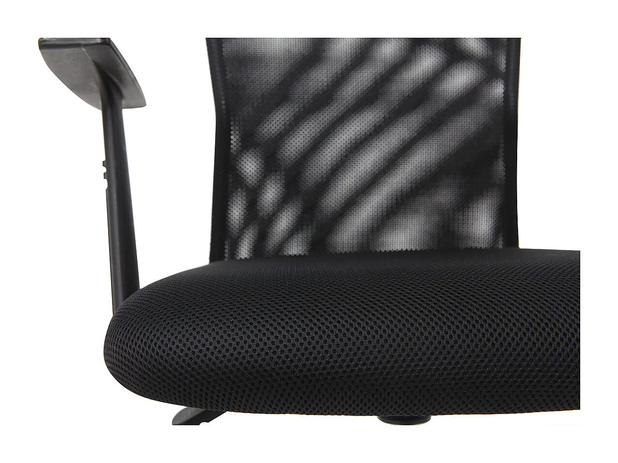 Fauteuil de bureau à roulettes design en mesh noir et acier chromé PLUZ