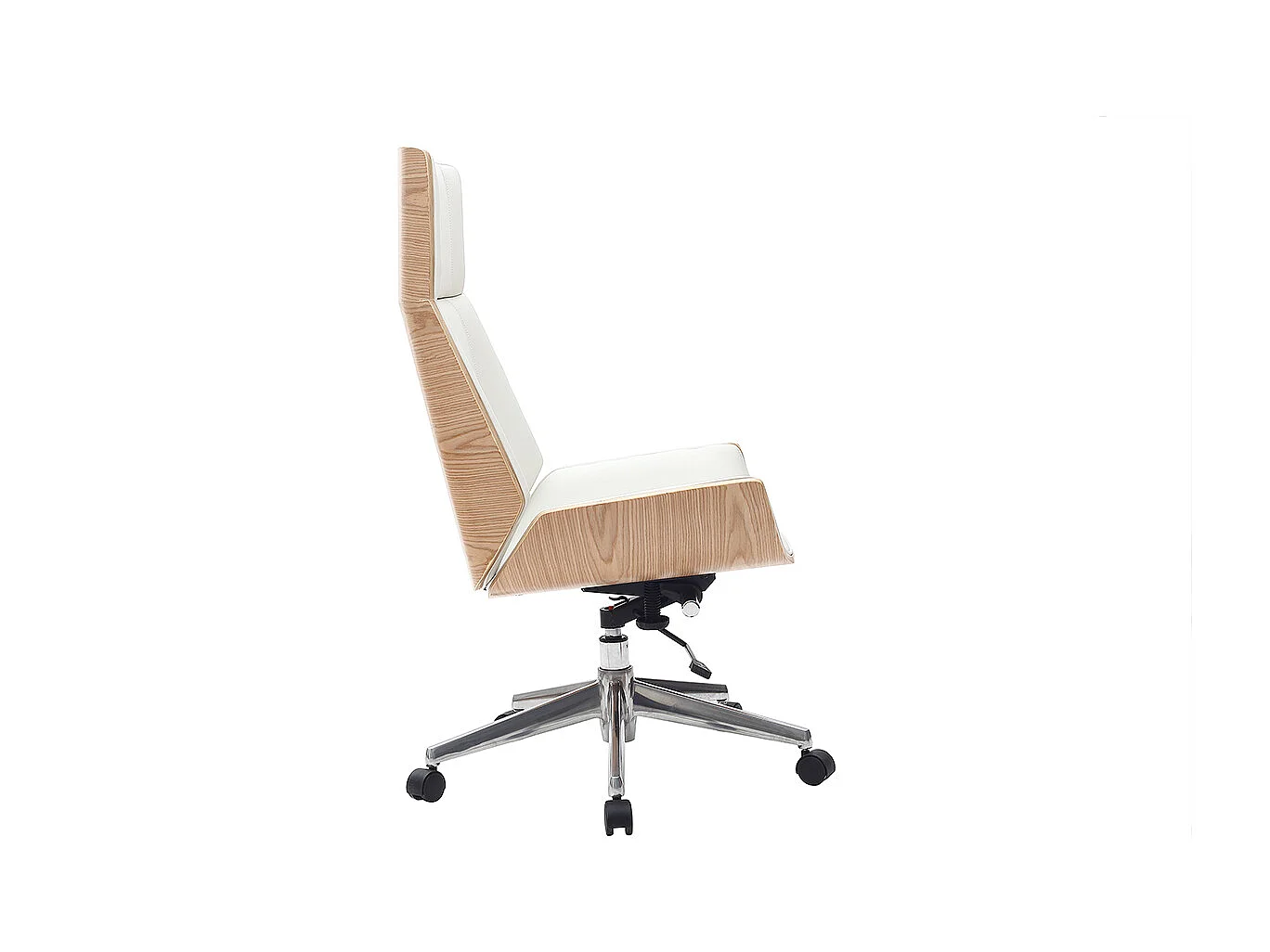 Sillón de escritorio moderno madera clara y blanca CURVED