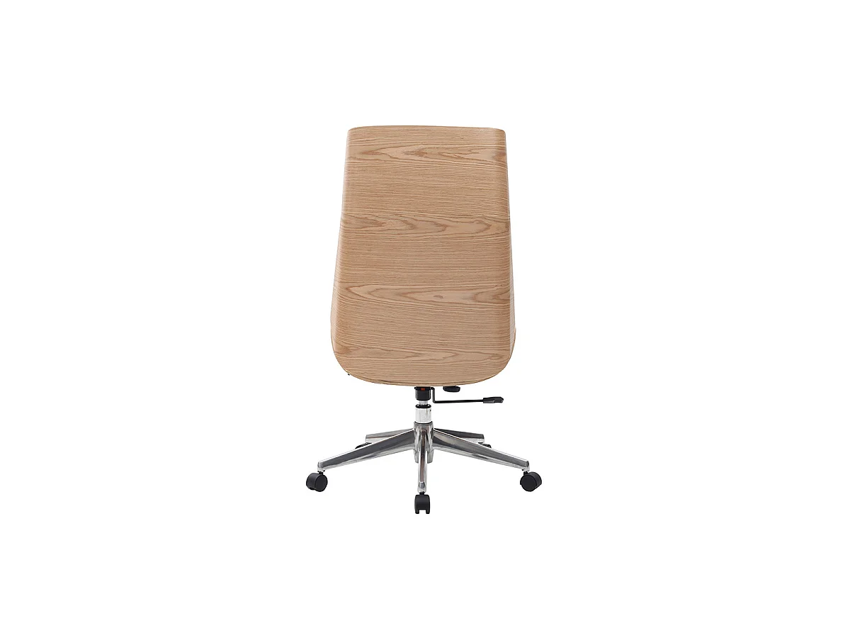 Poltrona da ufficio design legno chiaro e bianco CURVED