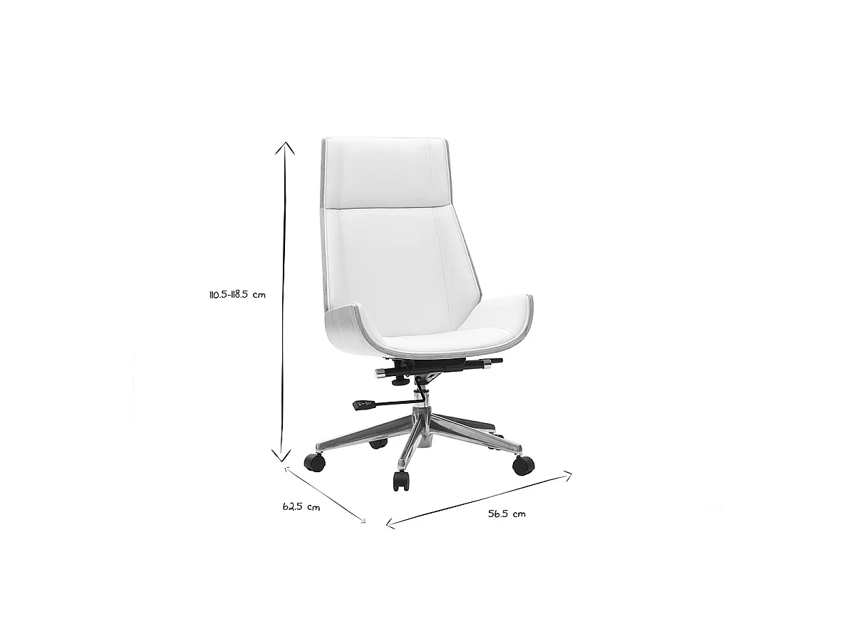 Poltrona da ufficio design legno chiaro e bianco CURVED