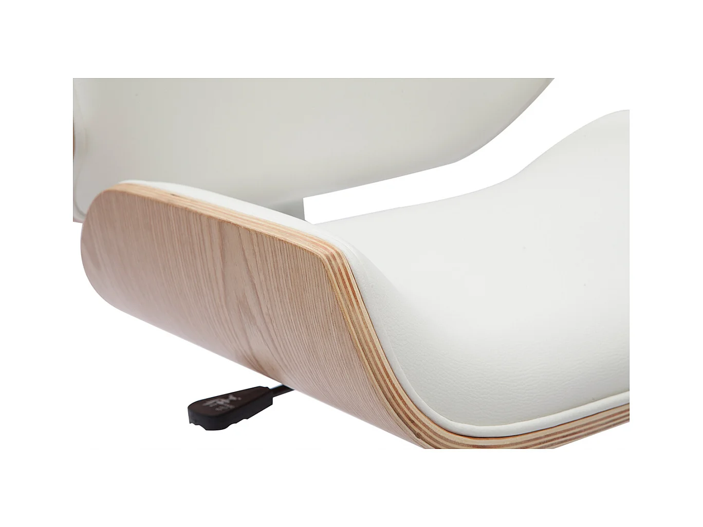 Silla de oficina blanca con madera clara RUBBENS
