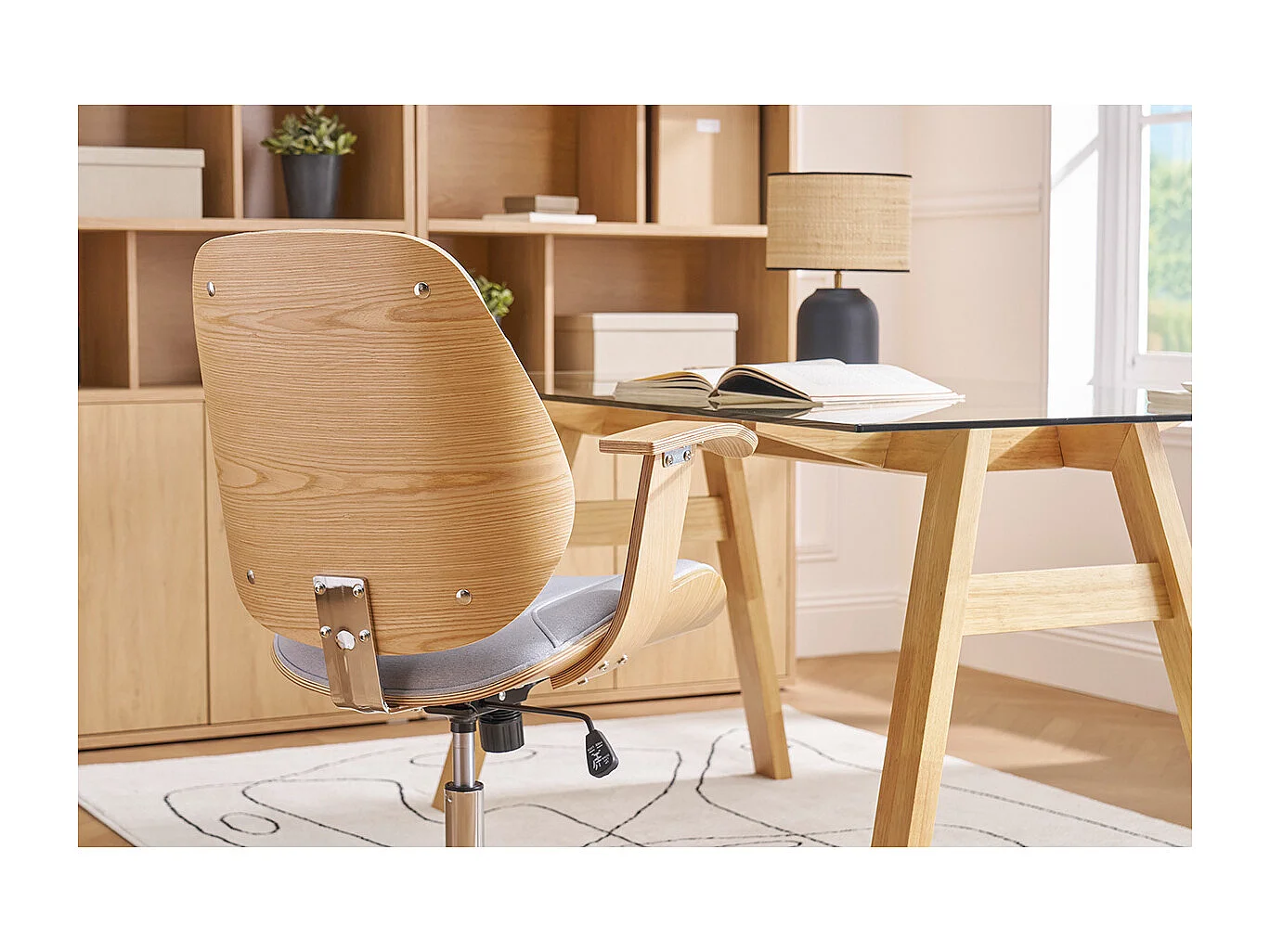 Silla de escritorio moderna tejido gris claro YORKE