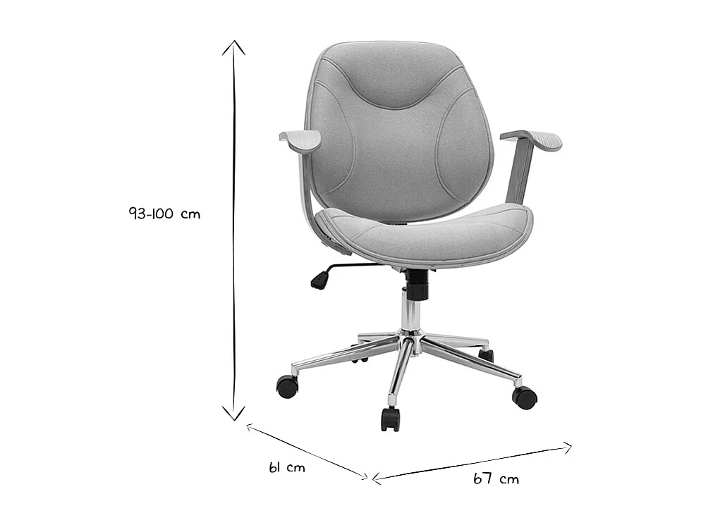Silla de escritorio moderna tejido gris claro YORKE
