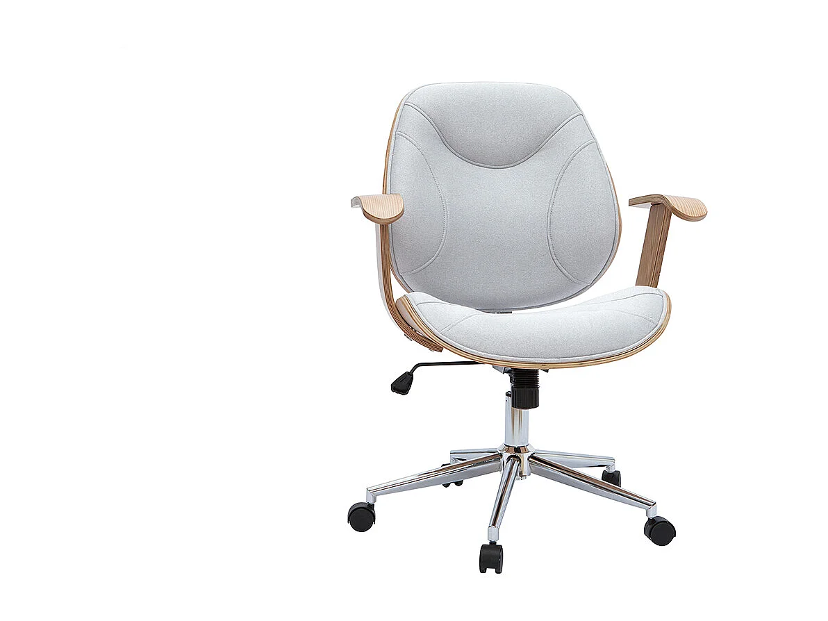 Sedia da ufficio design tessuto grigio chiaro YORKE