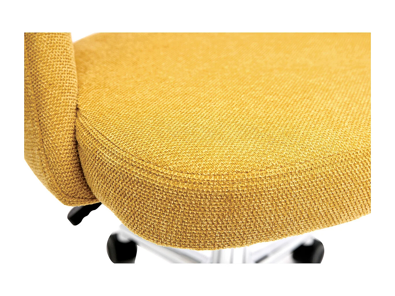 Bürostuhl Stoff mit strukturiertem Samteffekt in Senfgelb und verchromtes Fußkreuz COSETTE