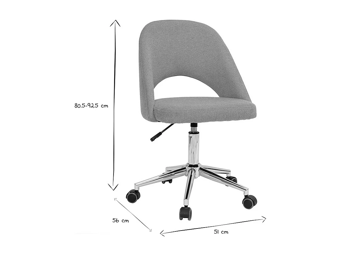 Bürostuhl Stoff mit strukturiertem Samteffekt in Senfgelb und verchromtes Fußkreuz COSETTE