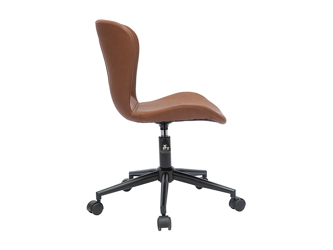 Chaise de bureau à roulettes marron et métal noir JOSH