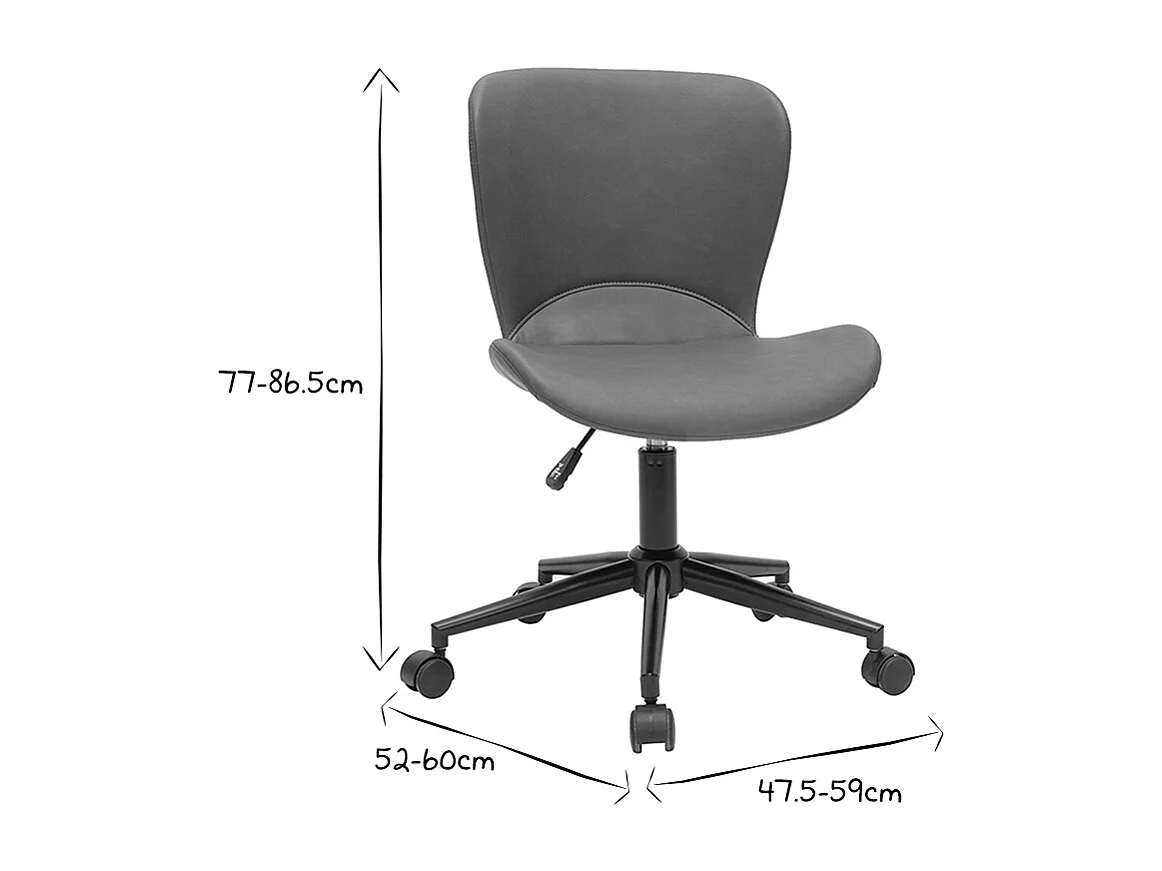 Chaise de bureau à roulettes marron et métal noir JOSH