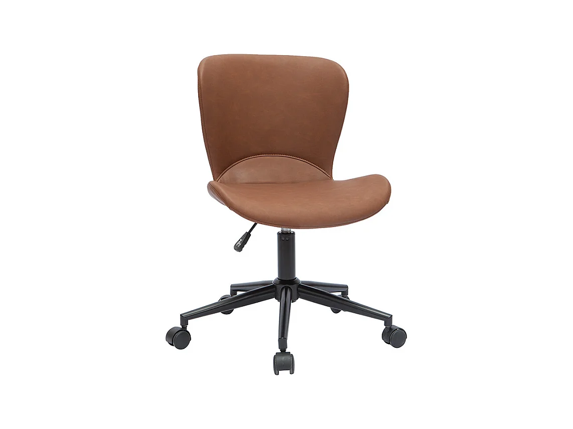 Chaise de bureau à roulettes marron et métal noir JOSH