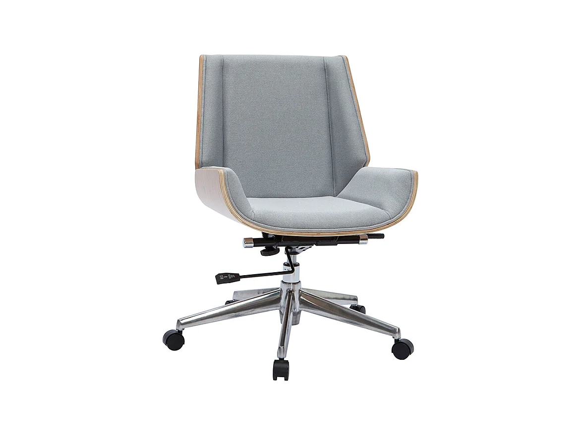 Silla de escritorio madera clara y gris claro CURVED