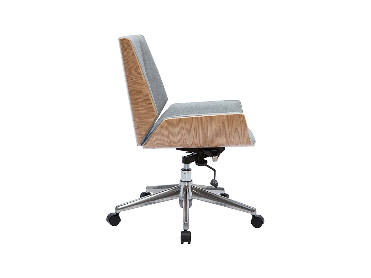 Silla de escritorio madera clara y gris claro CURVED