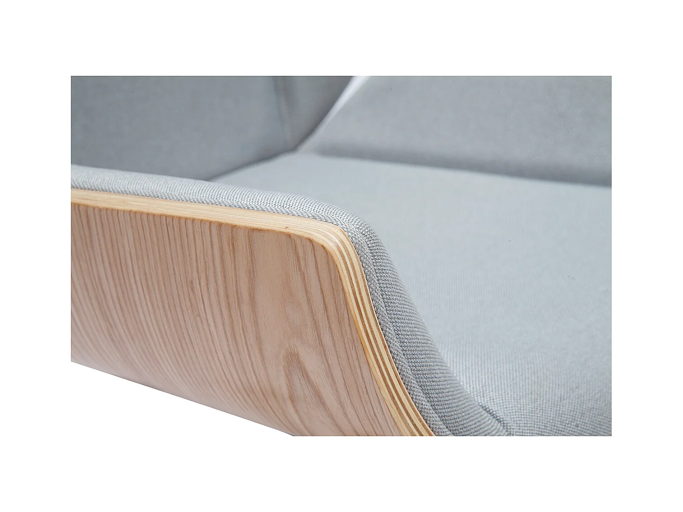 Silla de escritorio madera clara y gris claro CURVED